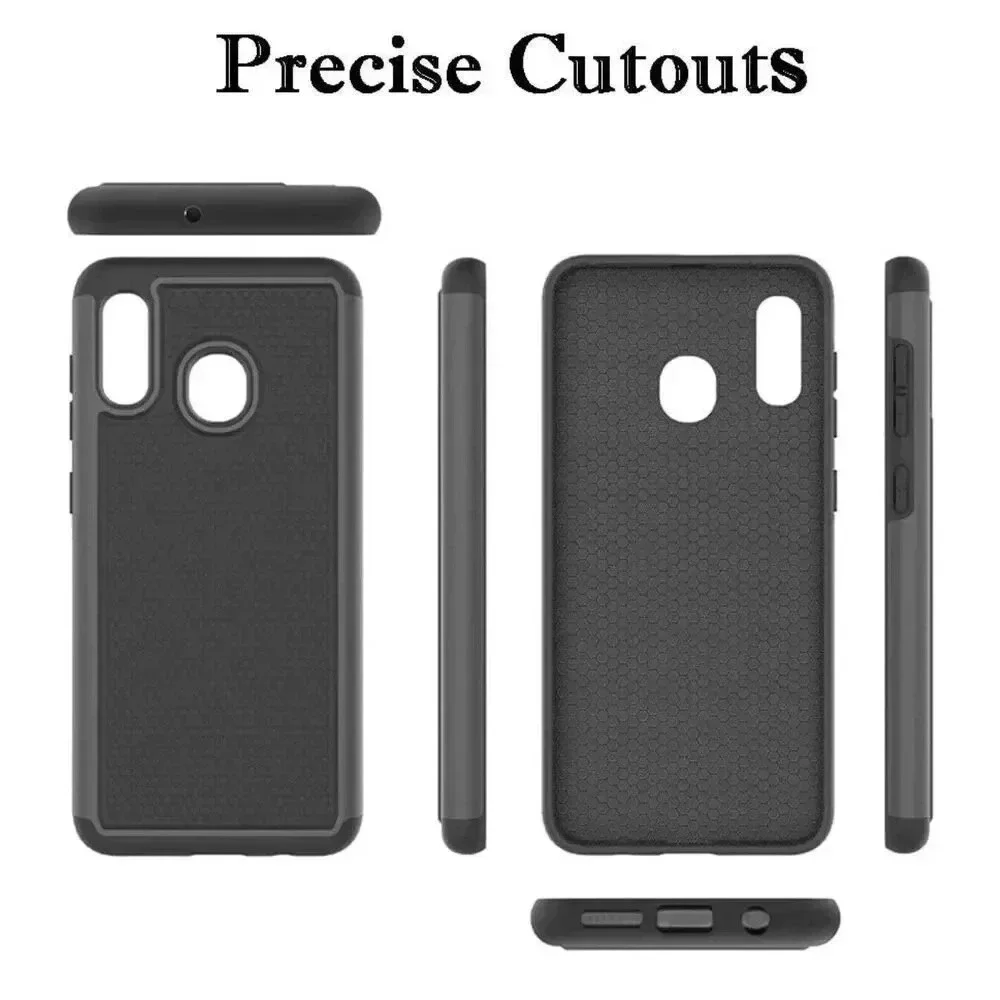 Dahkoiz Hybrid Case‎ For Galaxy A20 A30 Mint Green Gray 2 Screen Protectors